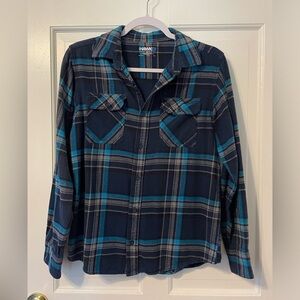 XL Blue Plaid Flannel